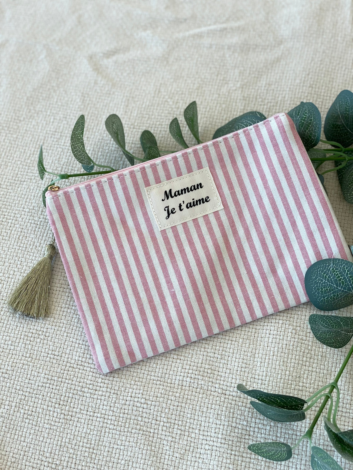 Pochette XL rayée «Maman je t’aime» - SARAH