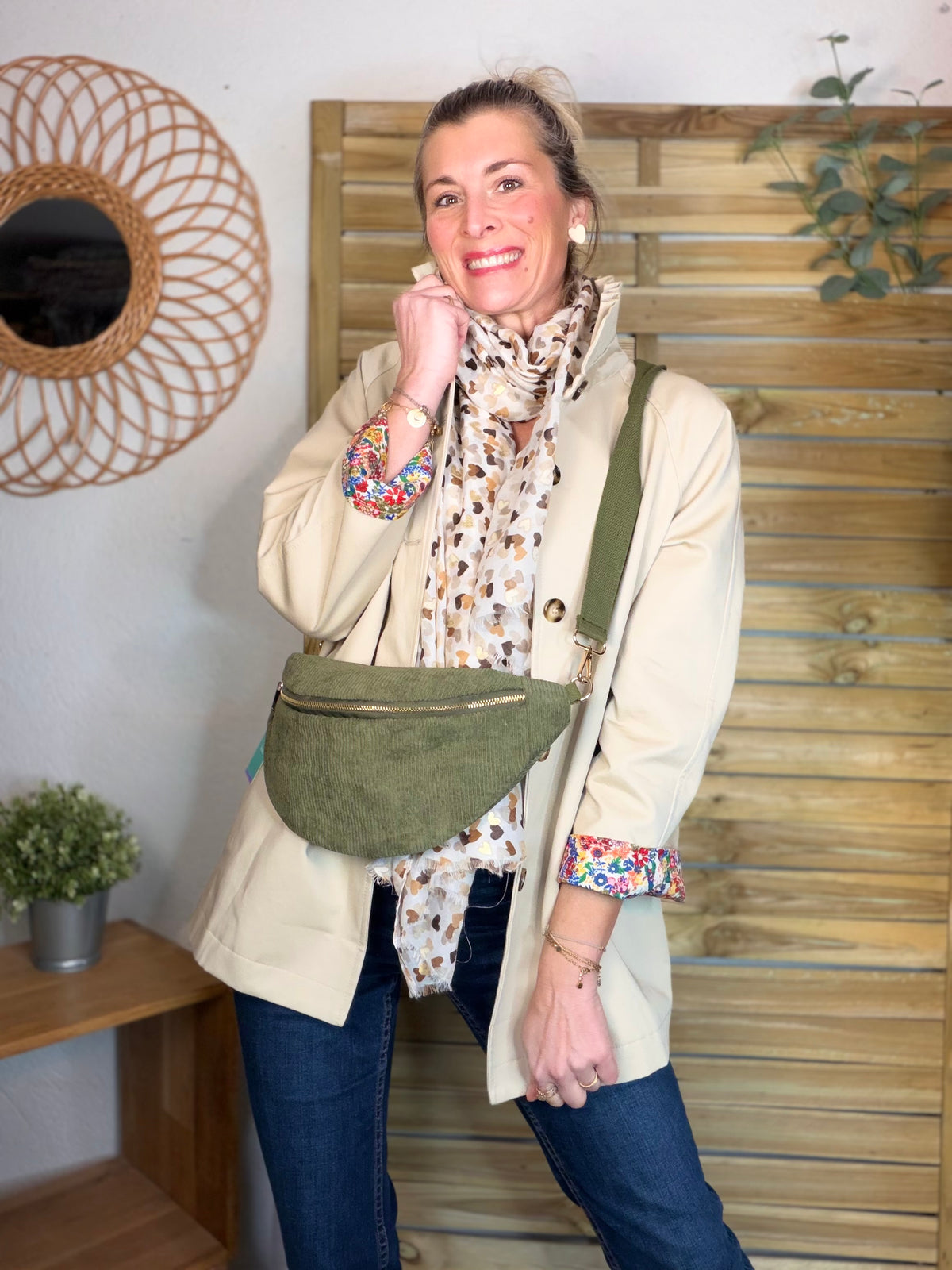 Foulard Cœurs SIGRID - Taupe 💛🧡🤎
