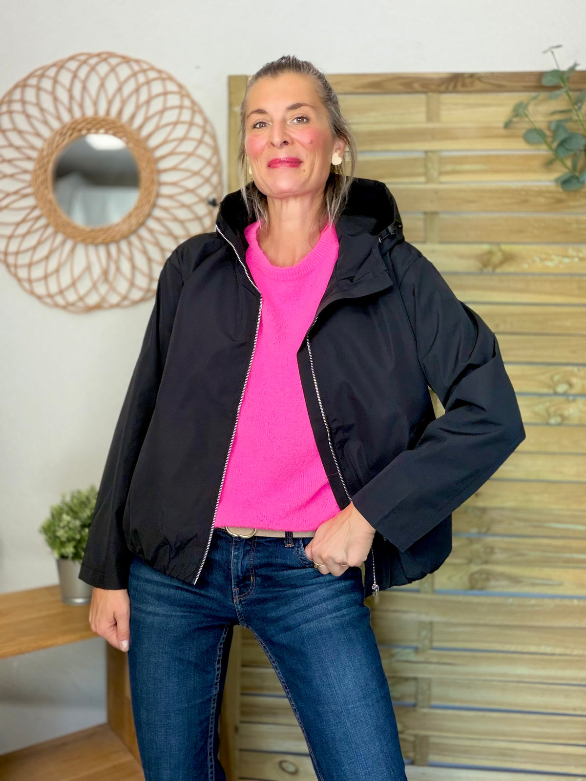 Pull laine et alpaga PEGGY - Rose flashy