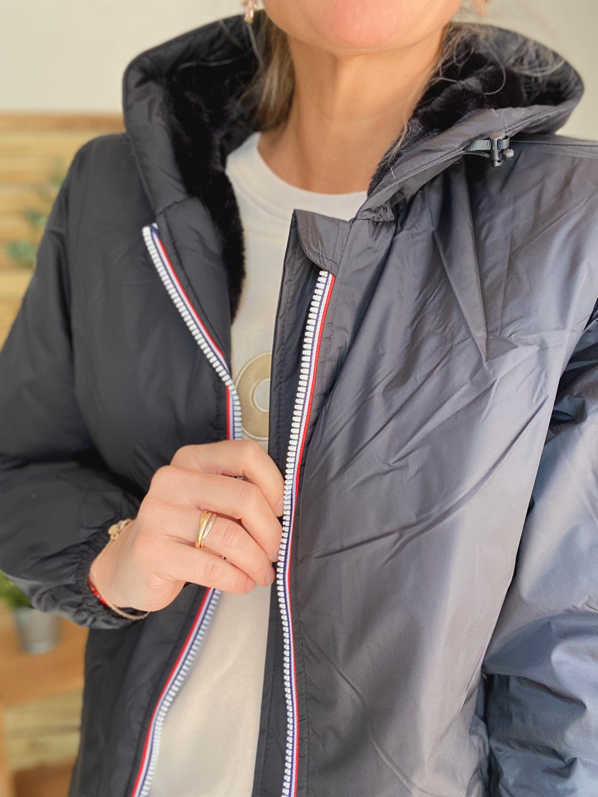 LAURA JO- Parka Imperméable LOUISE LONG fourré - Noir