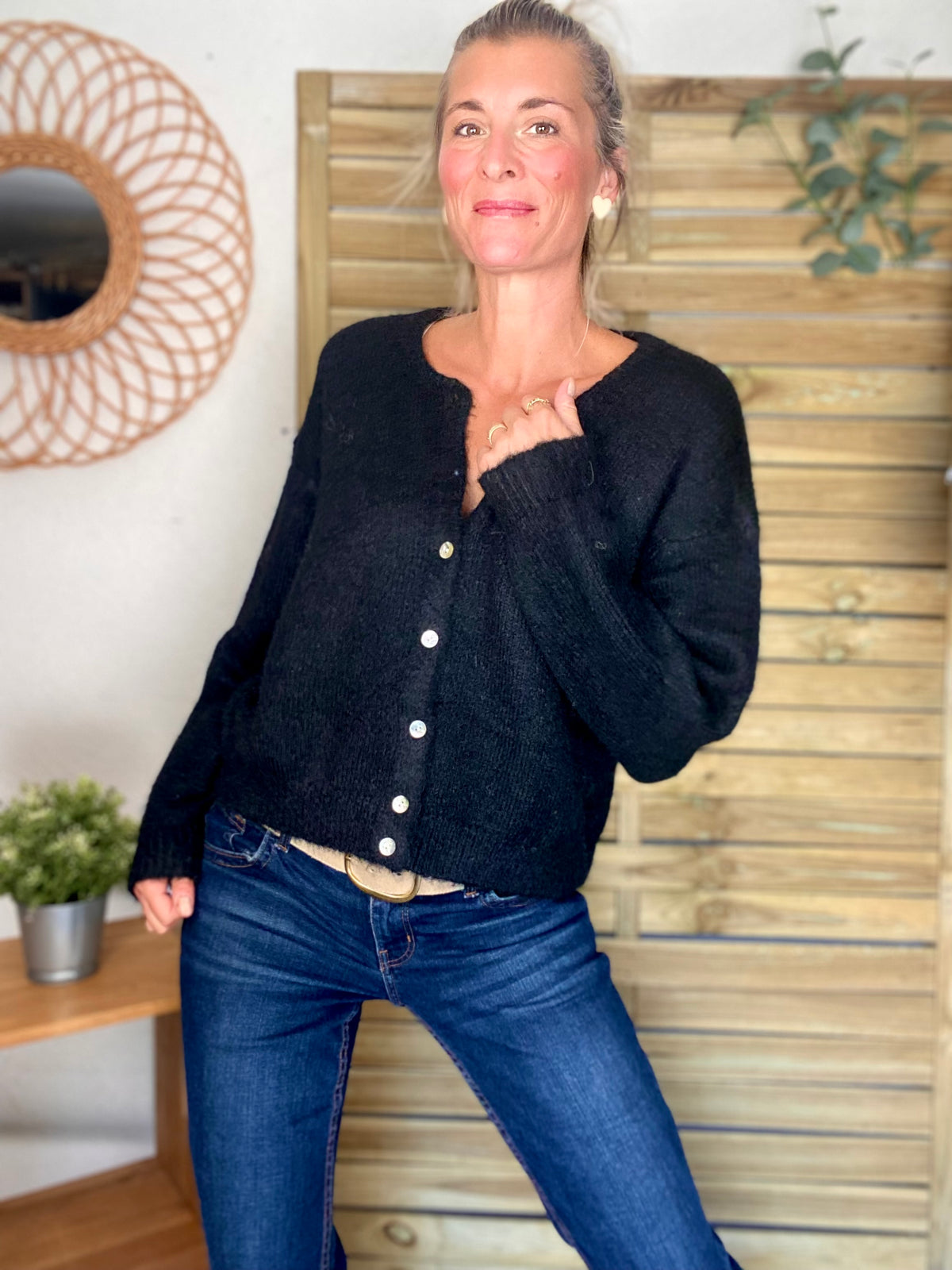 Gilet en maille MERYL - Noir
