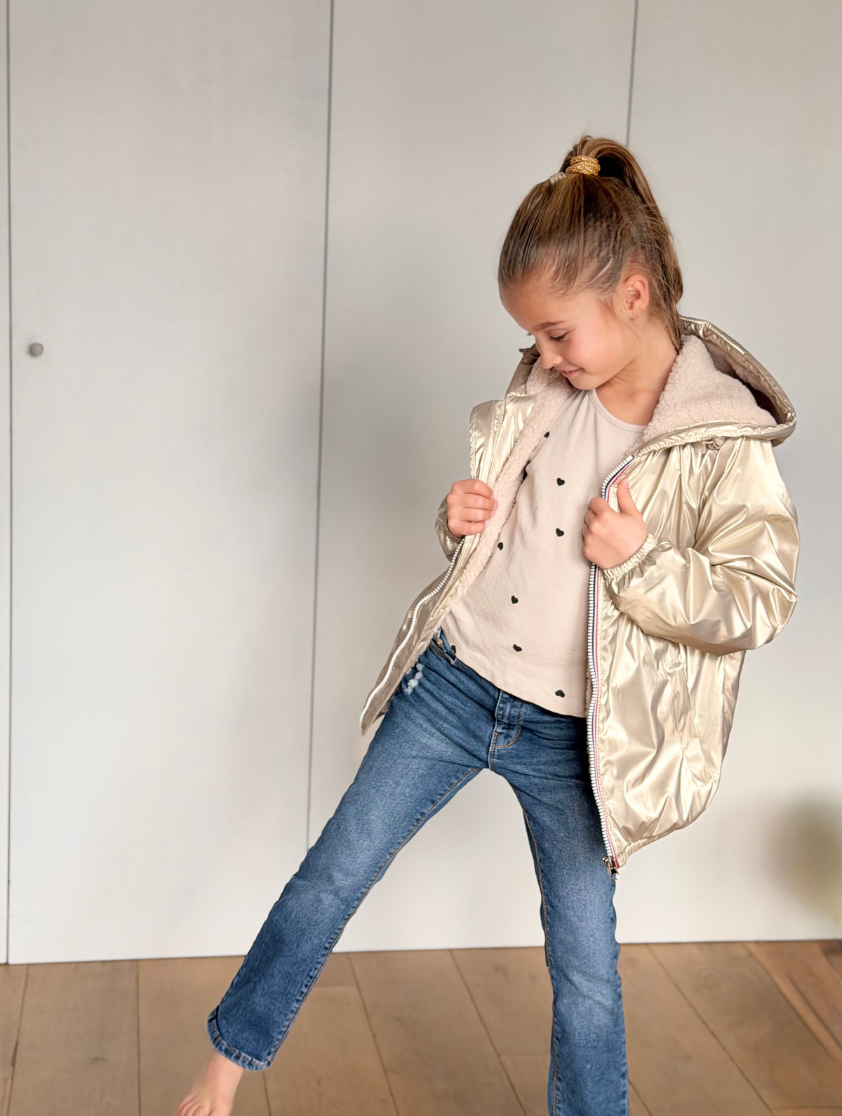 LAURA JO - Parka Imperméable mixte LOUIS.E KIDS Sherpa - Doré
