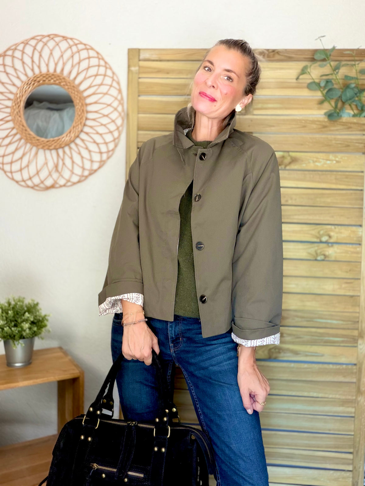 Sac cabas XL en cuir daim • HUNTER Noir