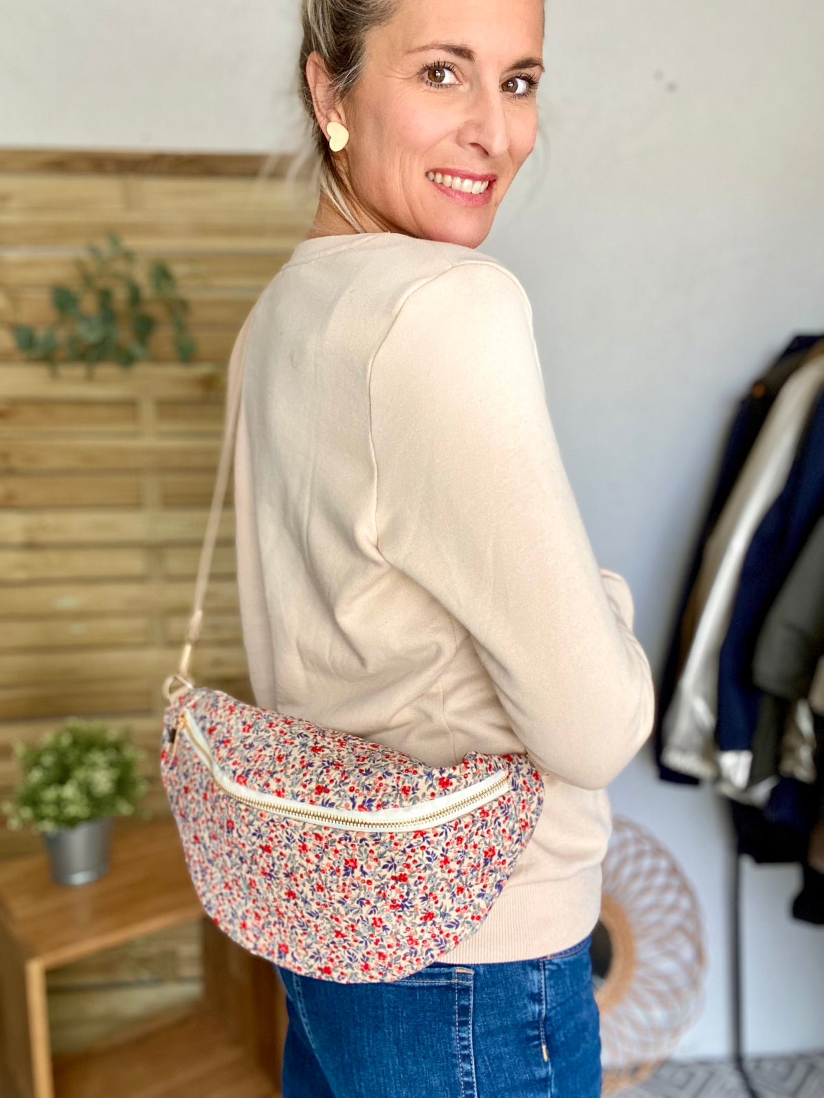 Sac banane XL velours Ciao Boum - IVY - Liberty