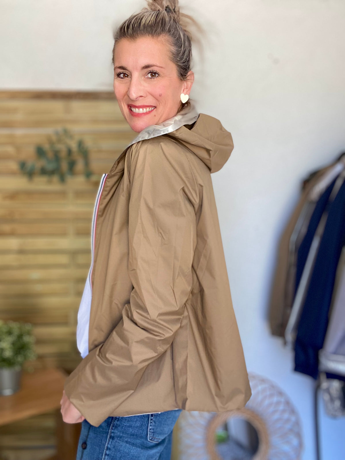 LAURA JO - Imperméable réversible GARANCE COURT léger - Camel/Doré