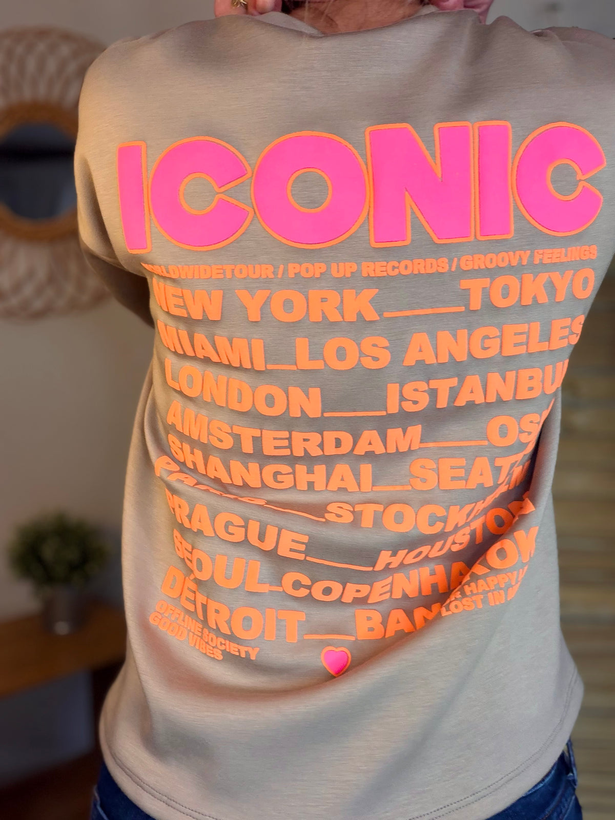 Tee shirt ICONIC matière sweat - THÉA Taupe