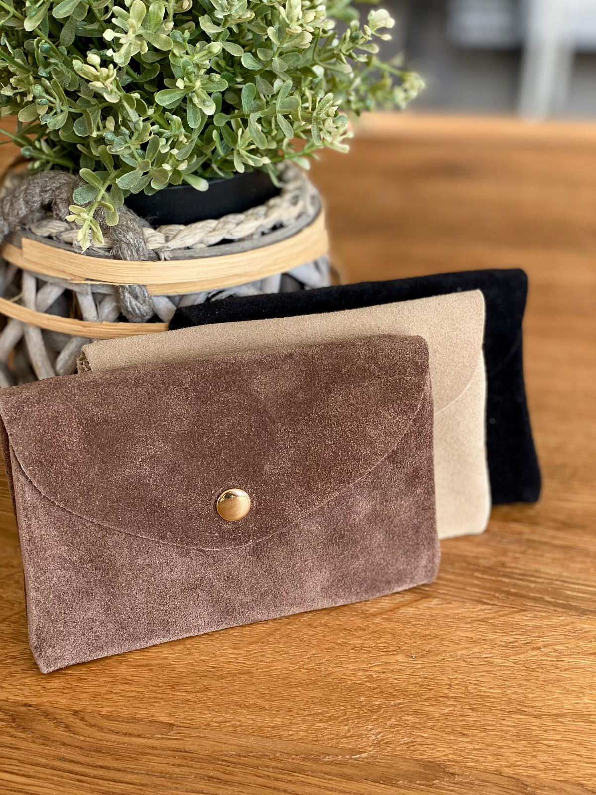 Porte monnaie / porte carte XL+ en cuir daim - BASILE