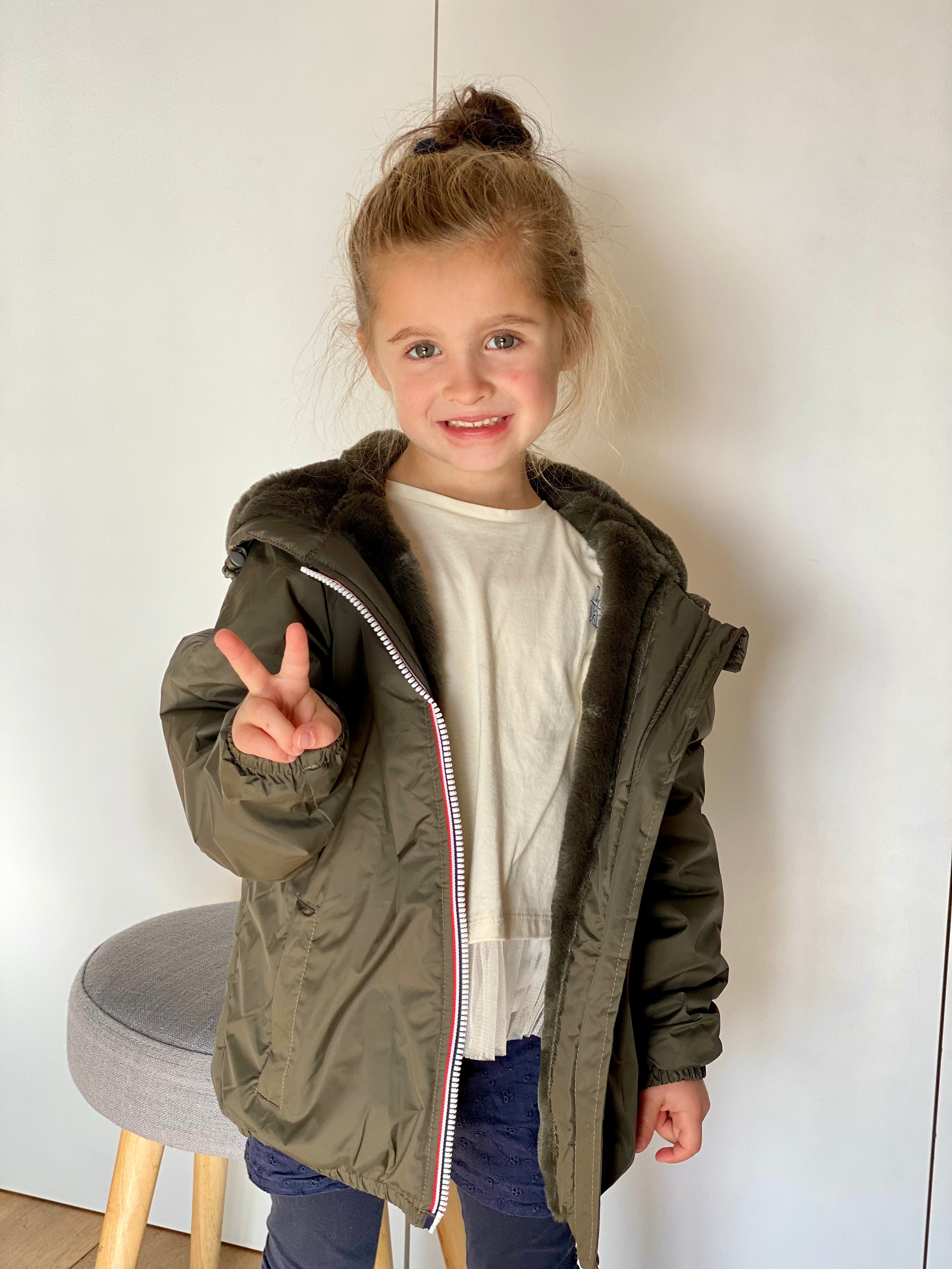 LAURA JO - Parka Imperméable mixte LOUIS.E KIDS fourré - Kaki