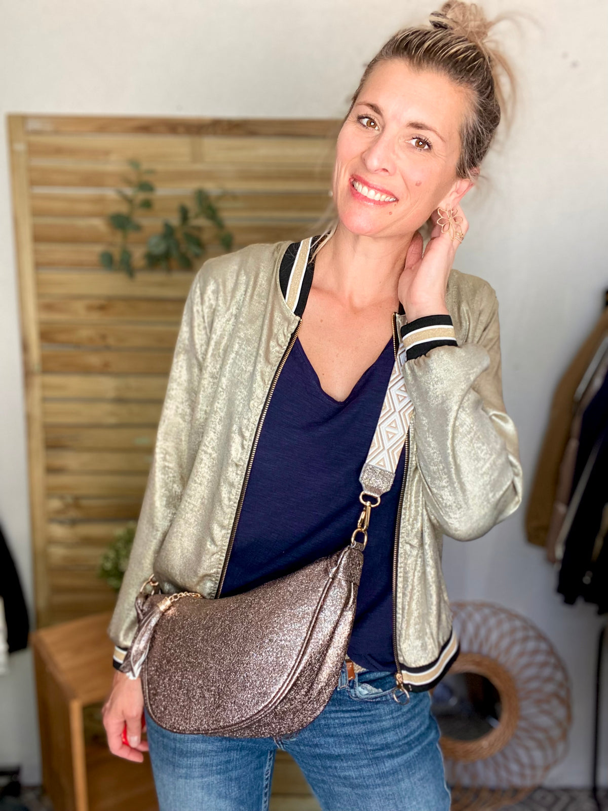Veste bombers léger EMILY - Doré