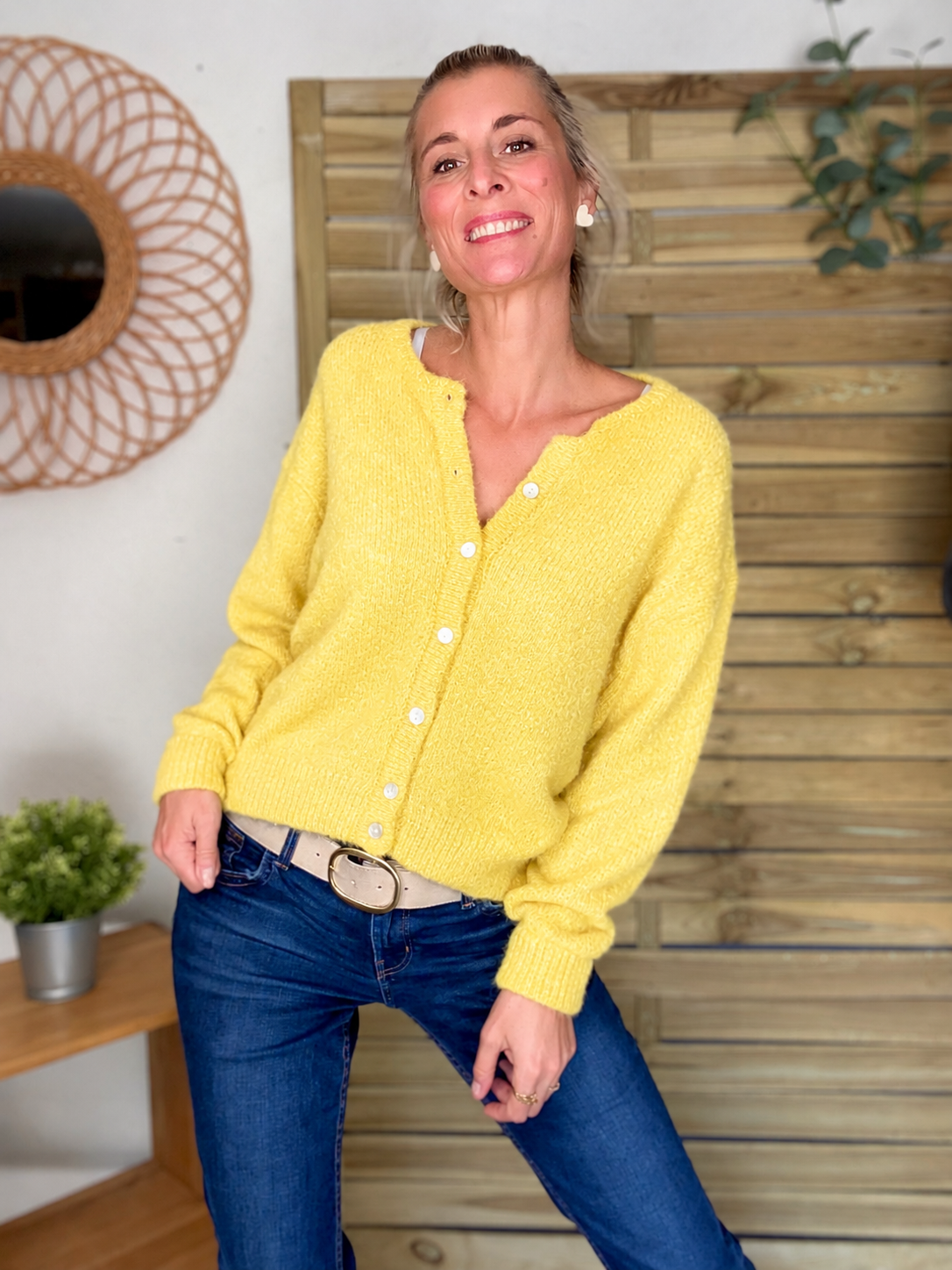 Gilet en maille MERYL - Jaune