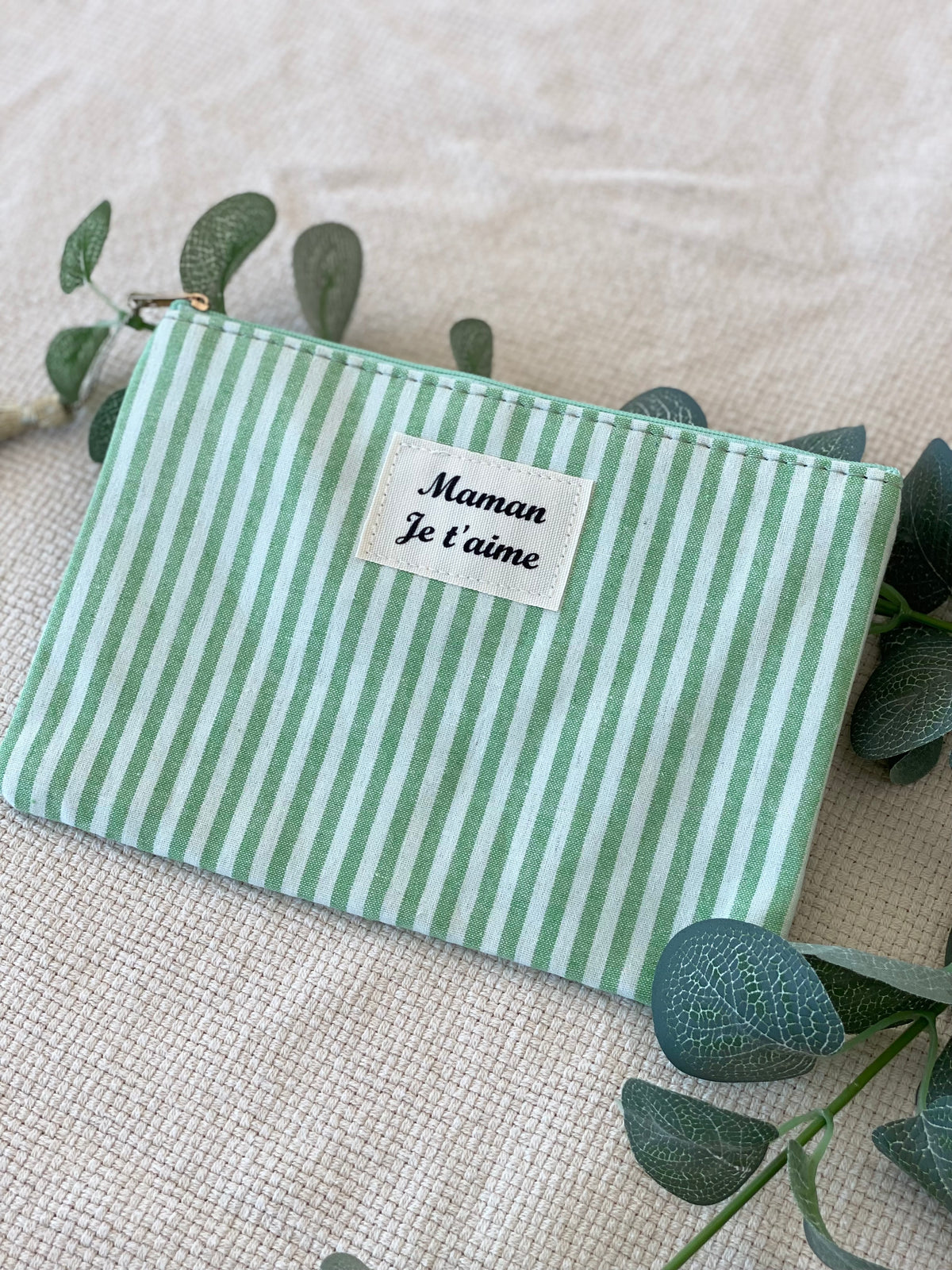 Pochette XL rayée «Maman je t’aime» - SARAH