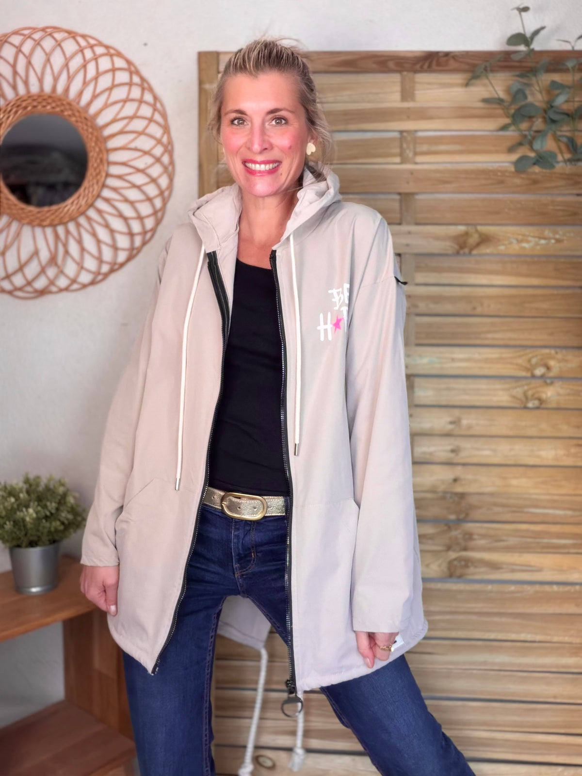 Veste Coupe vent long LESLIE - Beige - FIN DE SÉRIE