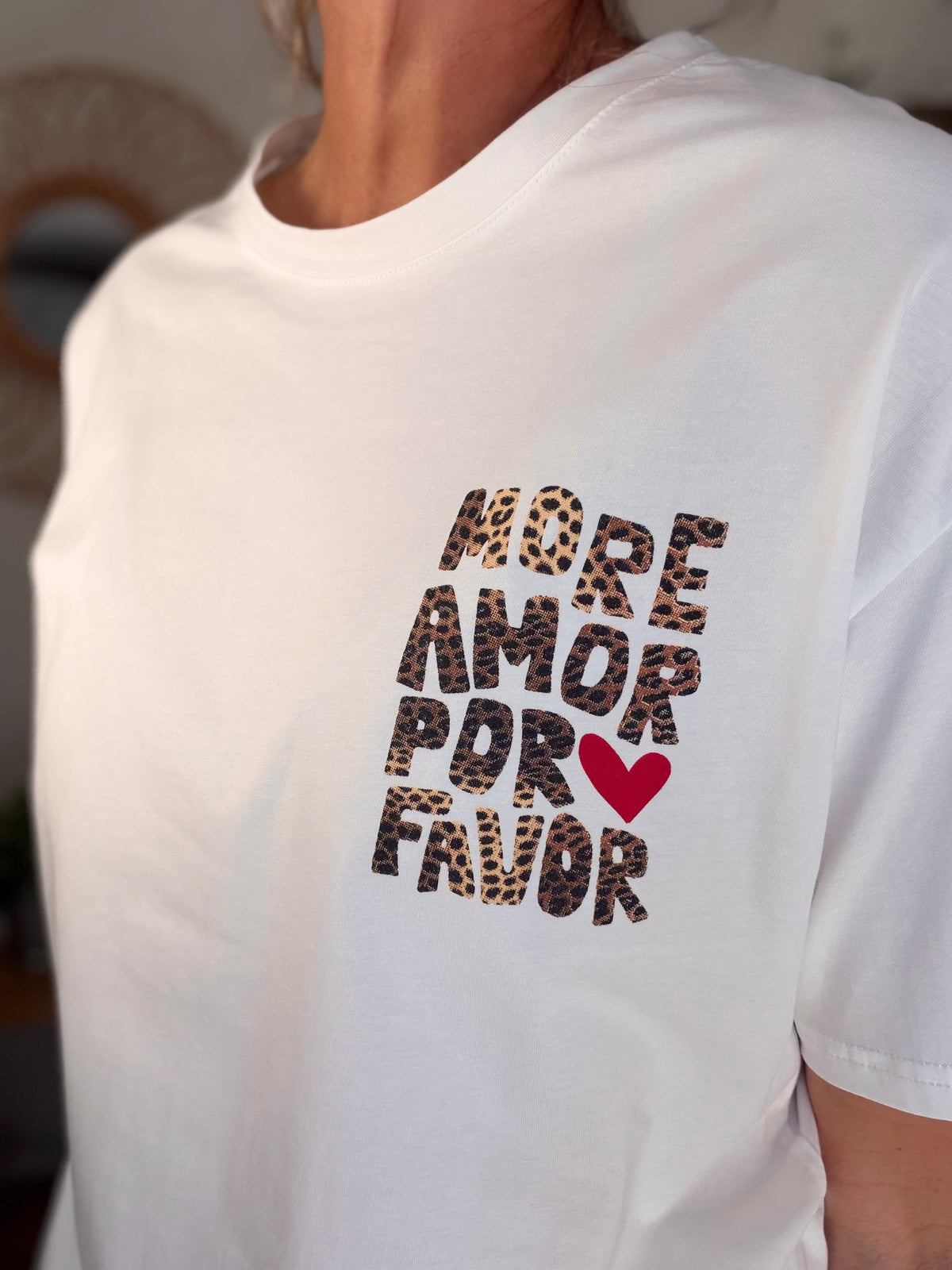 Tee shirt MORE AMOR POR FAVOR - RITA Blanc/Léo - FIN DE SÉRIE