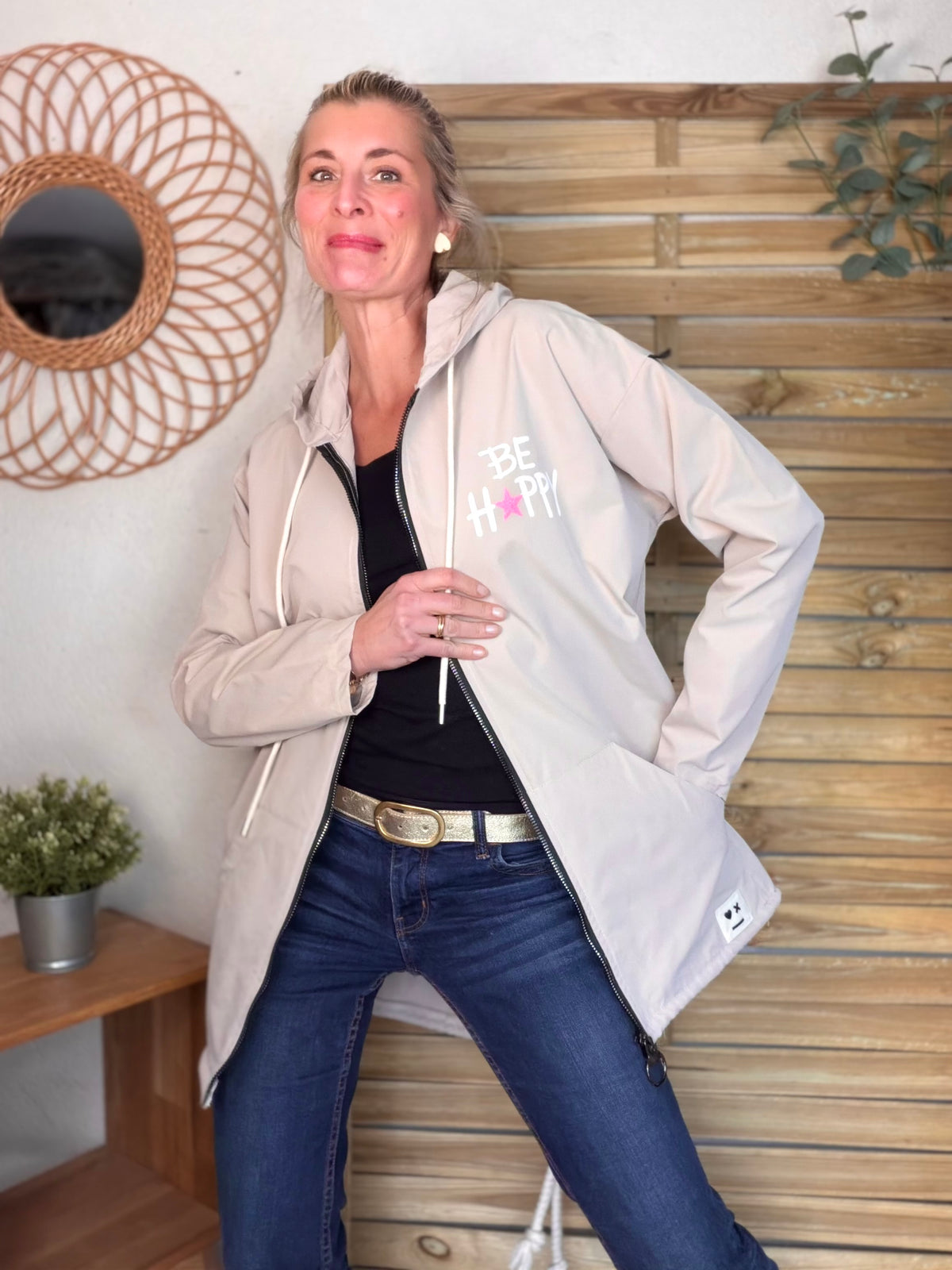 Veste Coupe vent long LESLIE - Beige - FIN DE SÉRIE