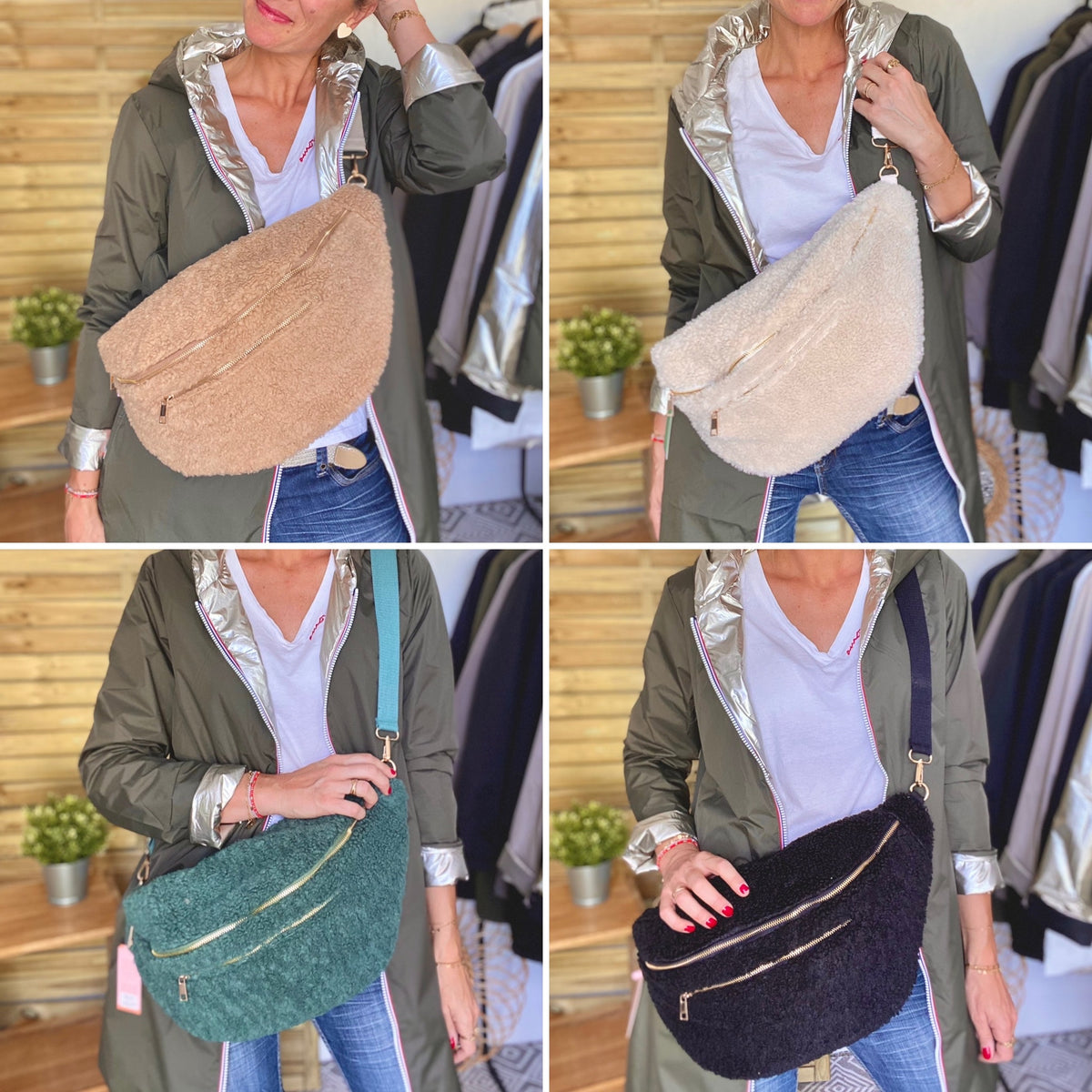 Sac banane XXL Moumoute Ciao Boum CASSIE -  Beige Taupe