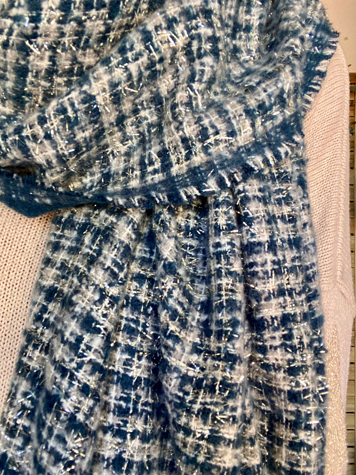 Écharpe douce avec lurex MARCELLE - Bleu pétrole (6 coloris)