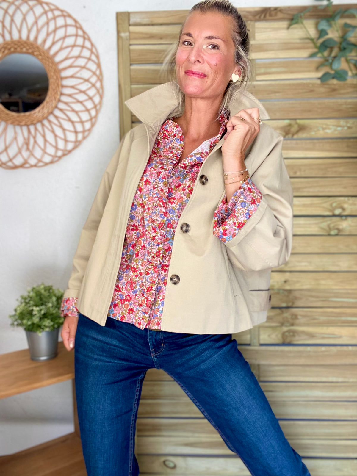 Chemise imprimé Liberty, col victorien volanté YSÉE - FIN DE SÉRIE