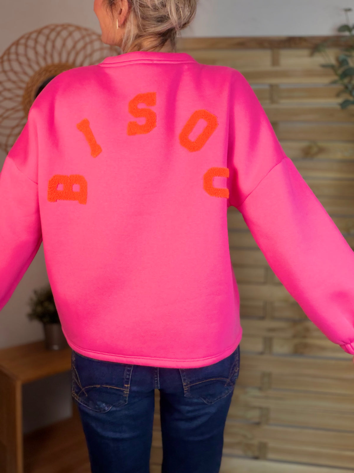 Sweat molleton oversized BISOU Rose Orange - MIKA