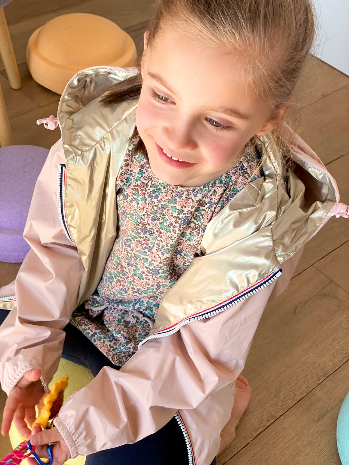 LAURA JO - Imperméable réversible léger GARANCE KIDS enfant (mixte) - Rose / Doré
