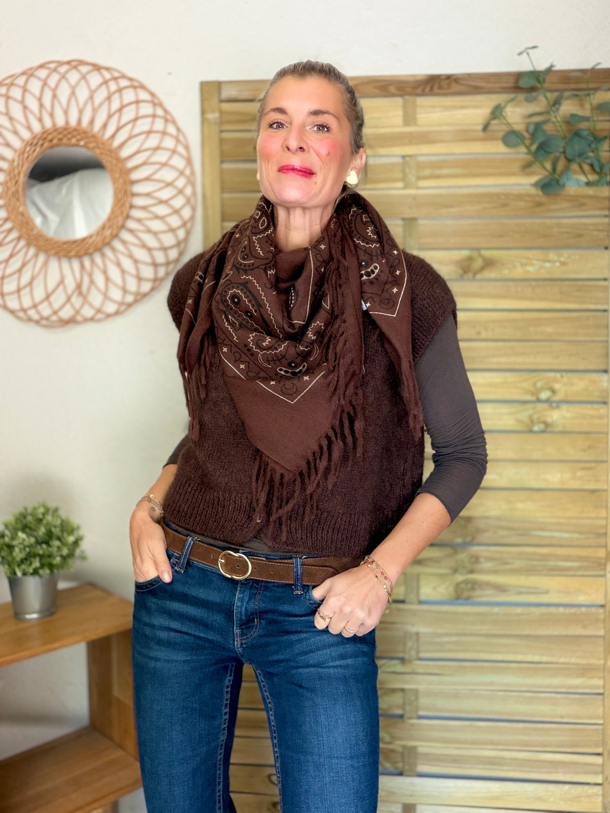 Écharpe Bandana Chocolat