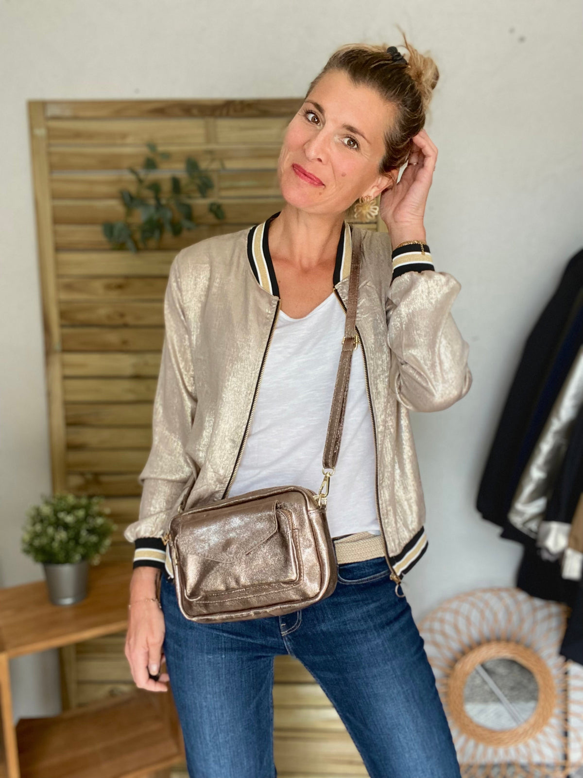 Veste bombers léger EMILY - Doré
