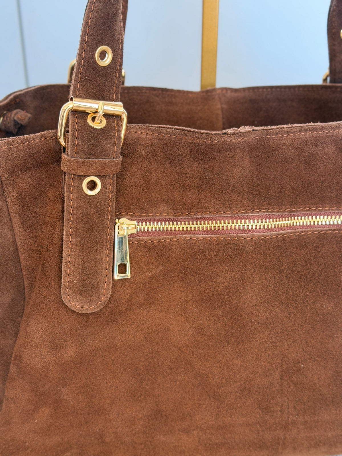 Sac cabas XL en cuir daim • JASPER Café