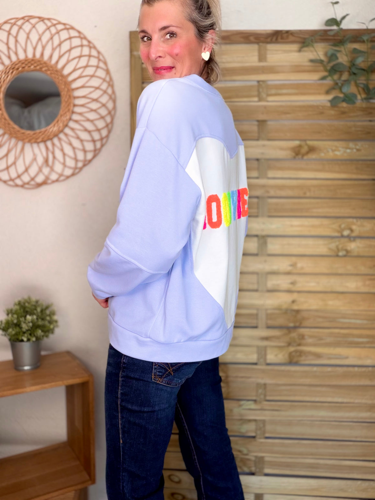 ⚡️ ARRIVAGE • Sweat oversized GOOD VIBES ALYSSA bleu ciel/blanc