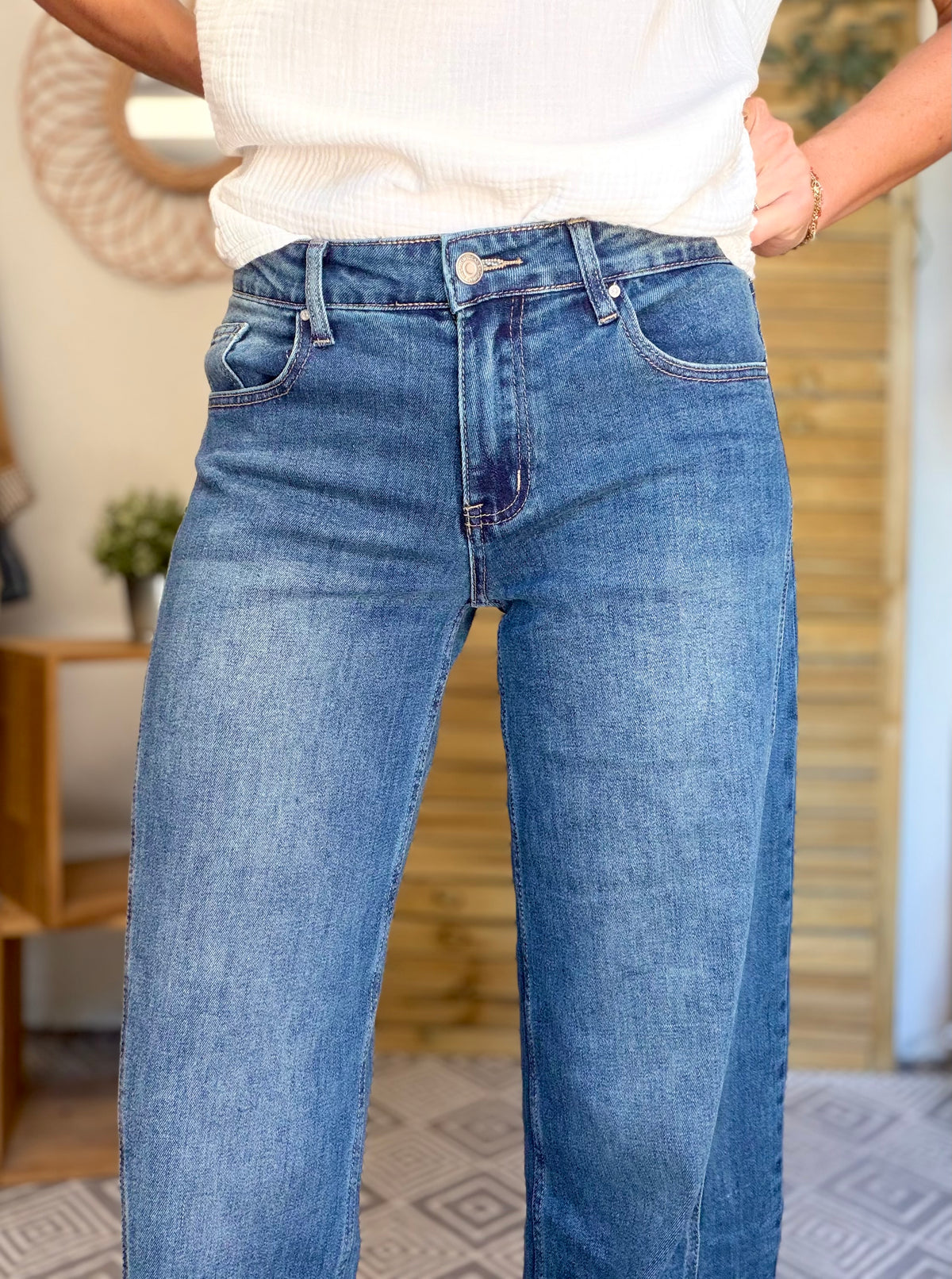 RÉASSORT PRÉVU DÉBUT NOVEMBRE • Pantalon Jean coupe barrel LÉON Bleu