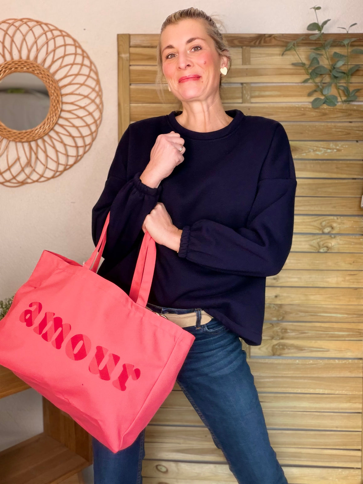Grand cabas Tote bag uni amour BELLY