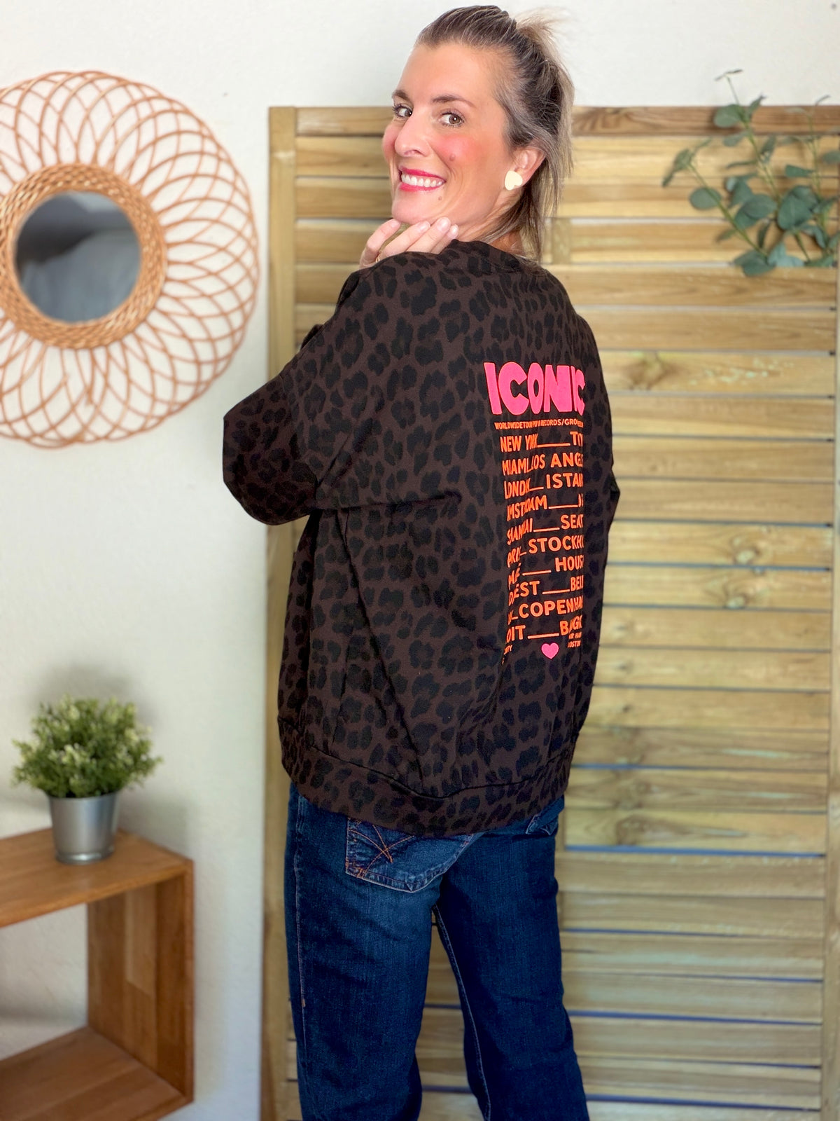 Sweat ICONIC léger 100% coton FAUSTINE Léo choco (taille 34 à 46)