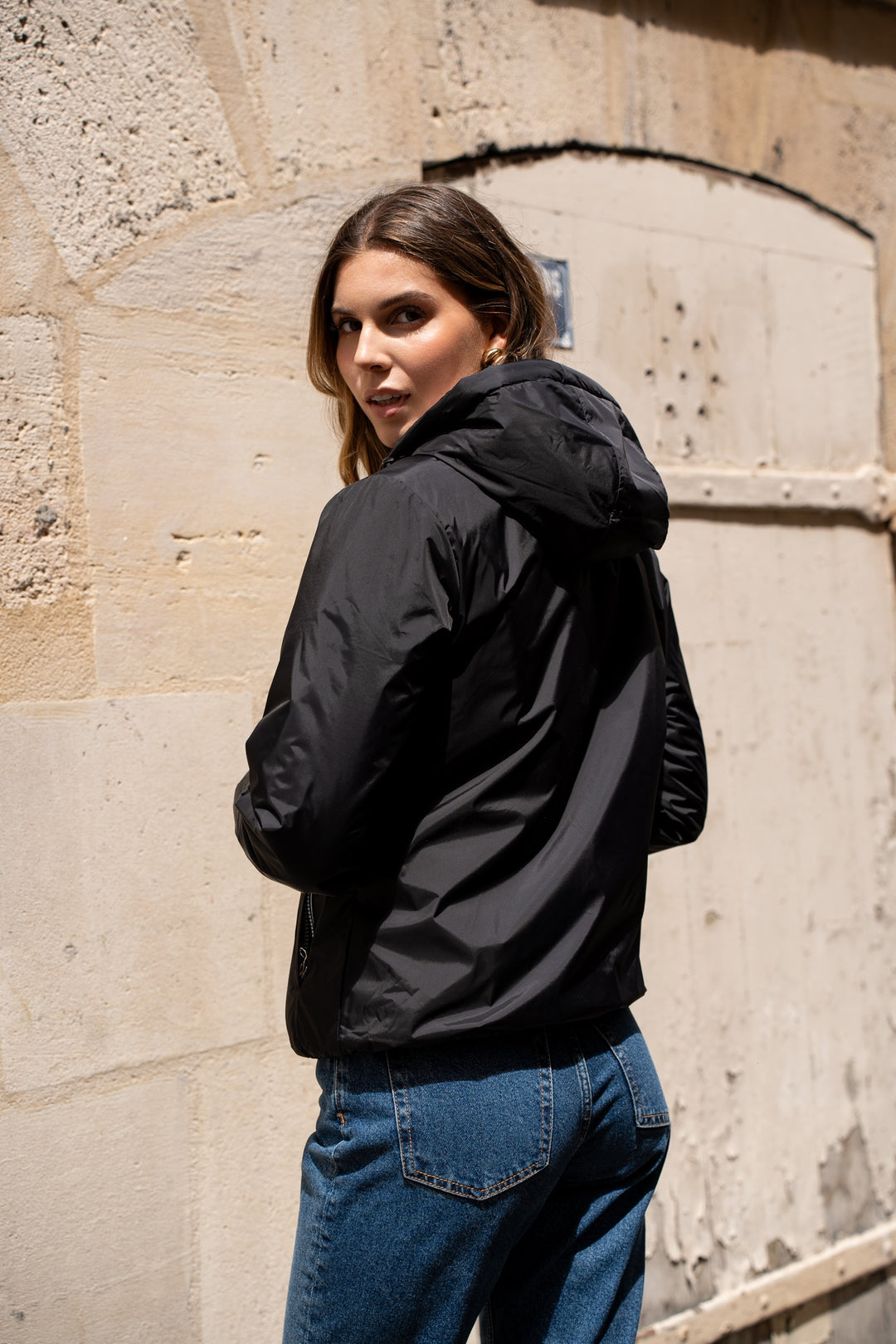 LAURA JO - Parka Imperméable LOUISE COURT sherpa - Noir - LAURA JO • DESTOCKAGE sur Taille L