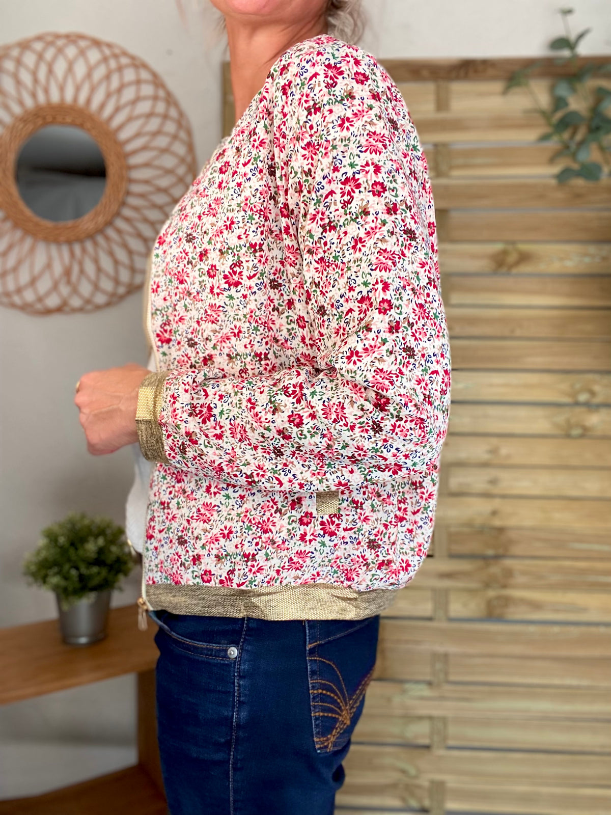 Veste bombers THAÏS - imprimé fleuri - FIN DE SÉRIE