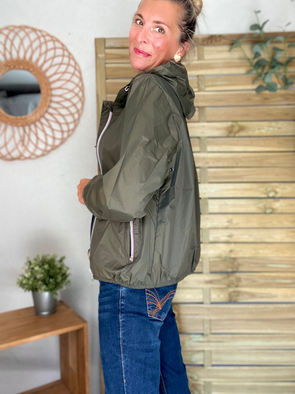 LAURA JO - Coupe vent imperméable ANNA COURT Kaki