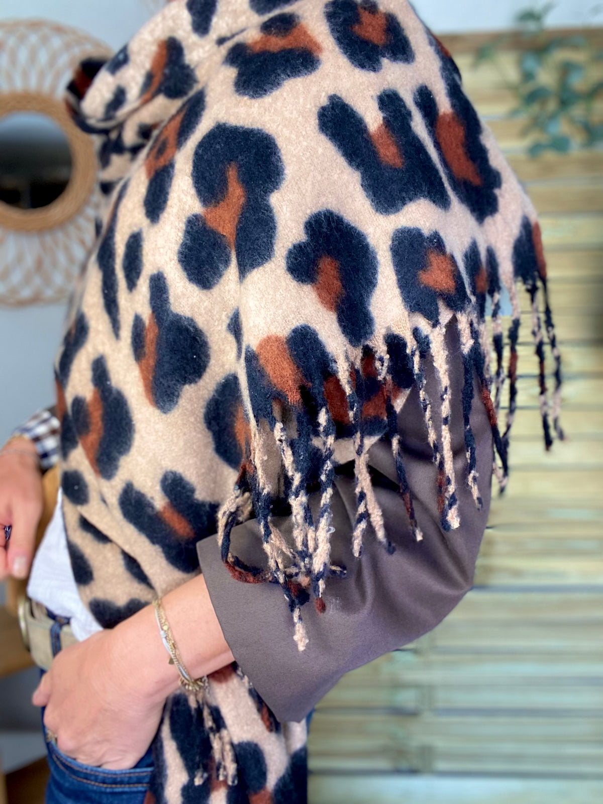 Écharpe douce MARTINE - Léo Beige 🐆