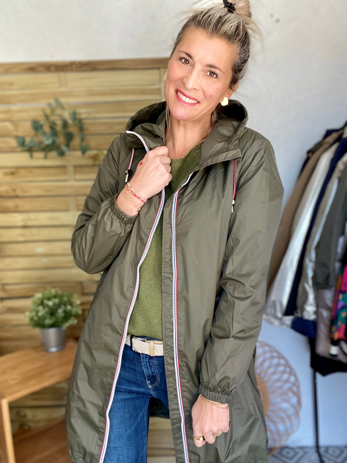 Imperméable mi-saison doublé SOLINE LONG - Kaki - LAURA JO - FIN DE SÉRIE