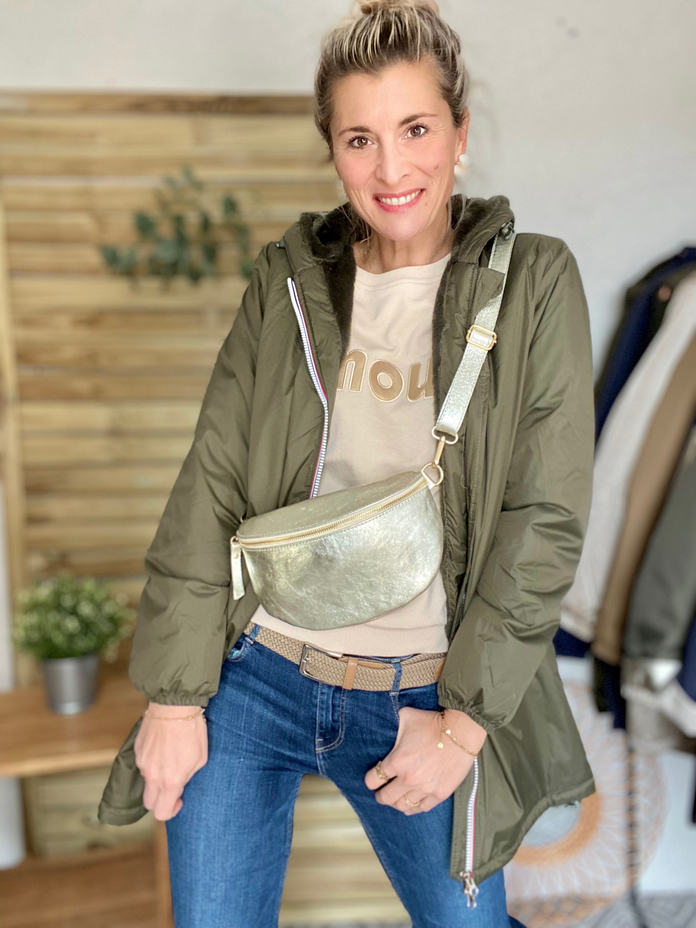 LAURA JO - Parka Imperméable LOUISE LONG fourré - Kaki