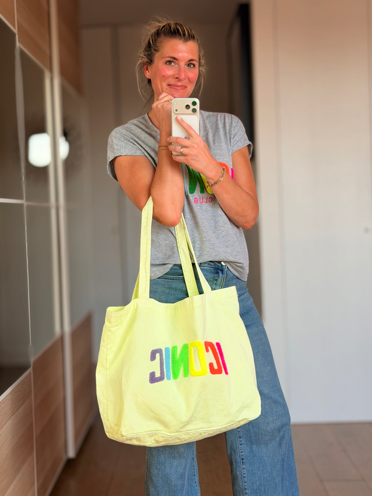 Grand cabas Tote bag ICONIC Jaune VANINA - FIN DE SÉRIE