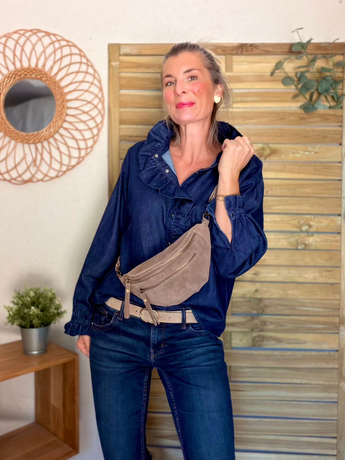 Chemise Denim brut col victorien SOPHIE