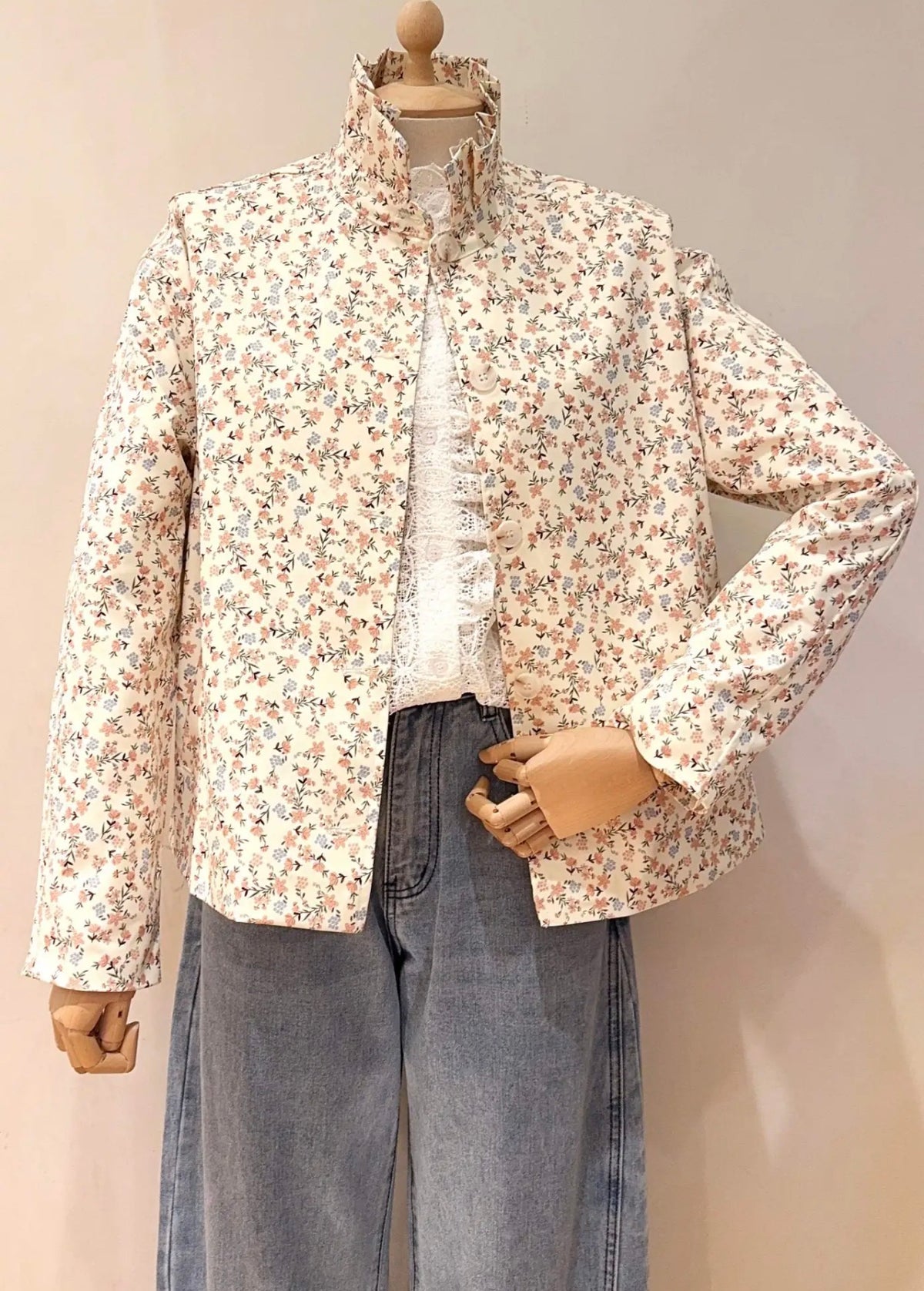 Veste col victorien NICKY Fleurie - FIN DE SÉRIE