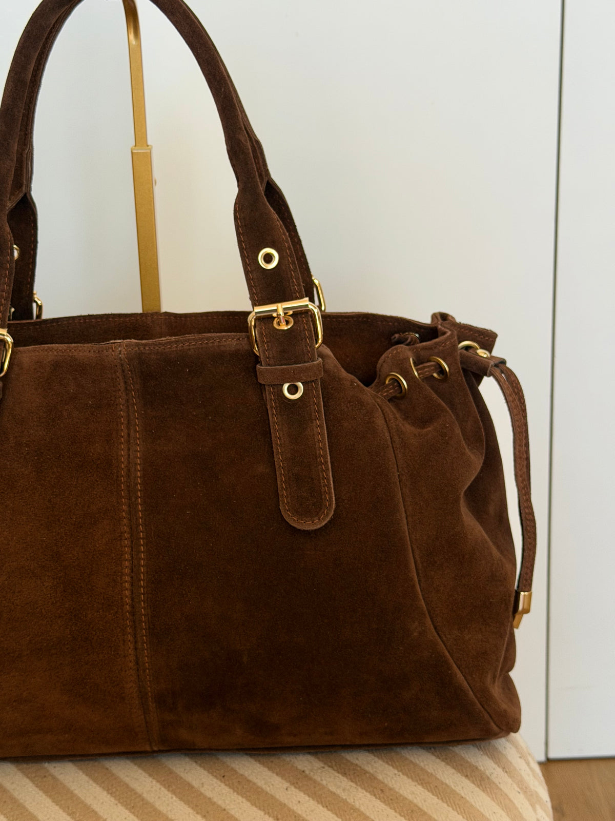 Sac cabas XL en cuir daim • JASPER Café