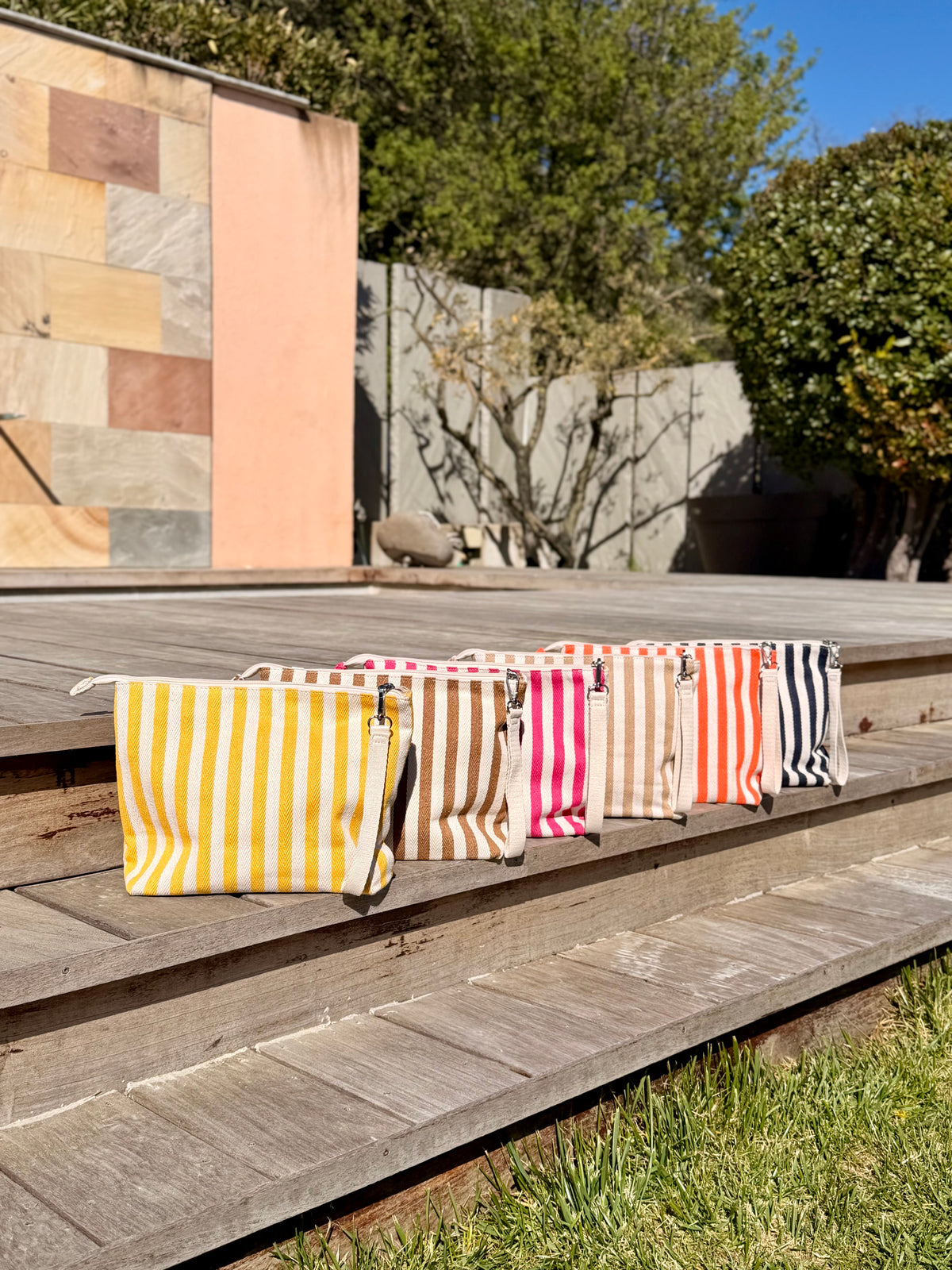 Pochette / Trousse de toilette rayée PAULINA