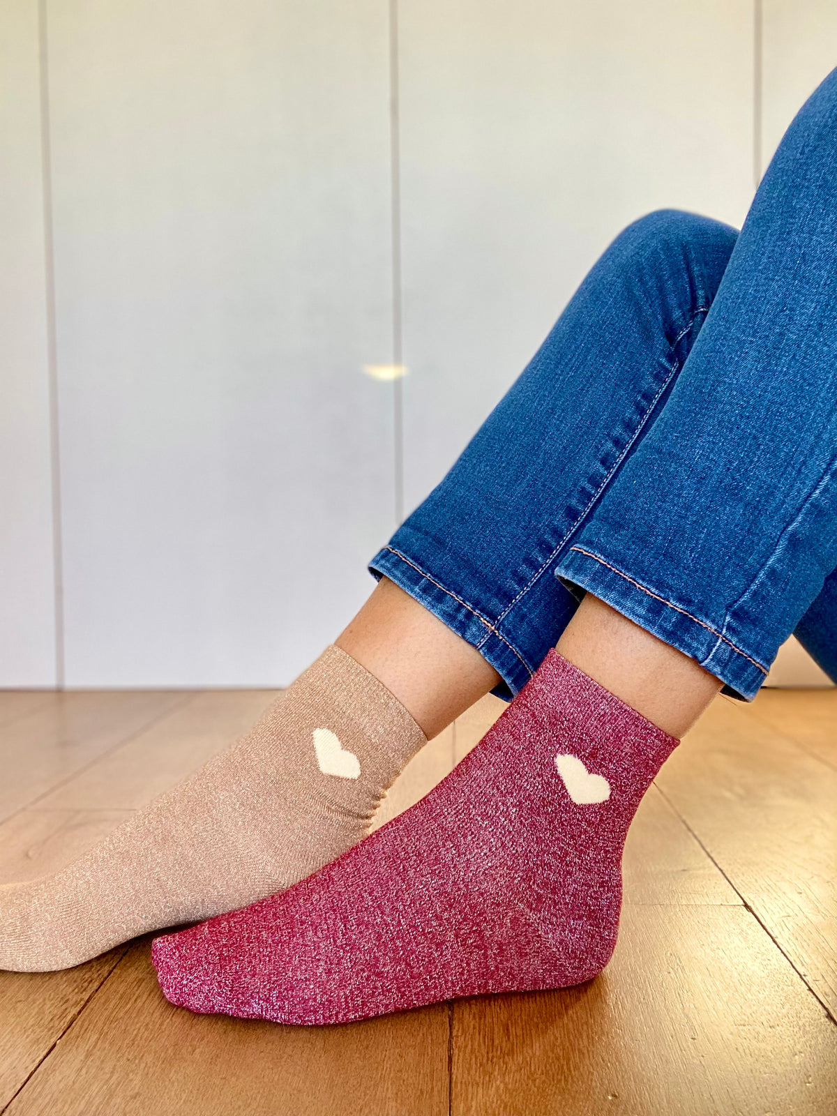 Chaussettes scintillantes glitter ZAHO - Coeur ❤️💛 FIN DE SÉRIE