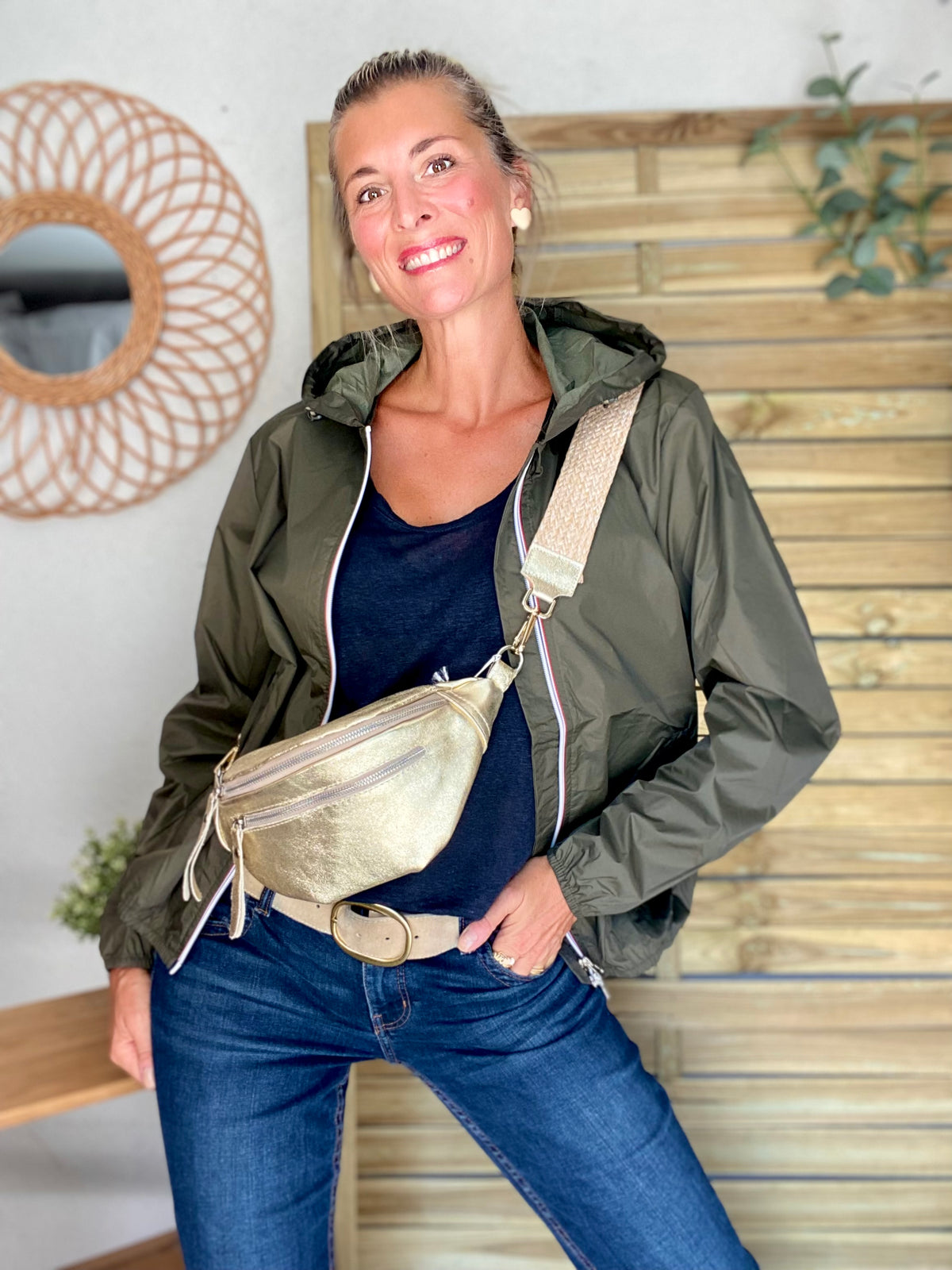 LAURA JO - Coupe vent imperméable ANNA COURT Kaki