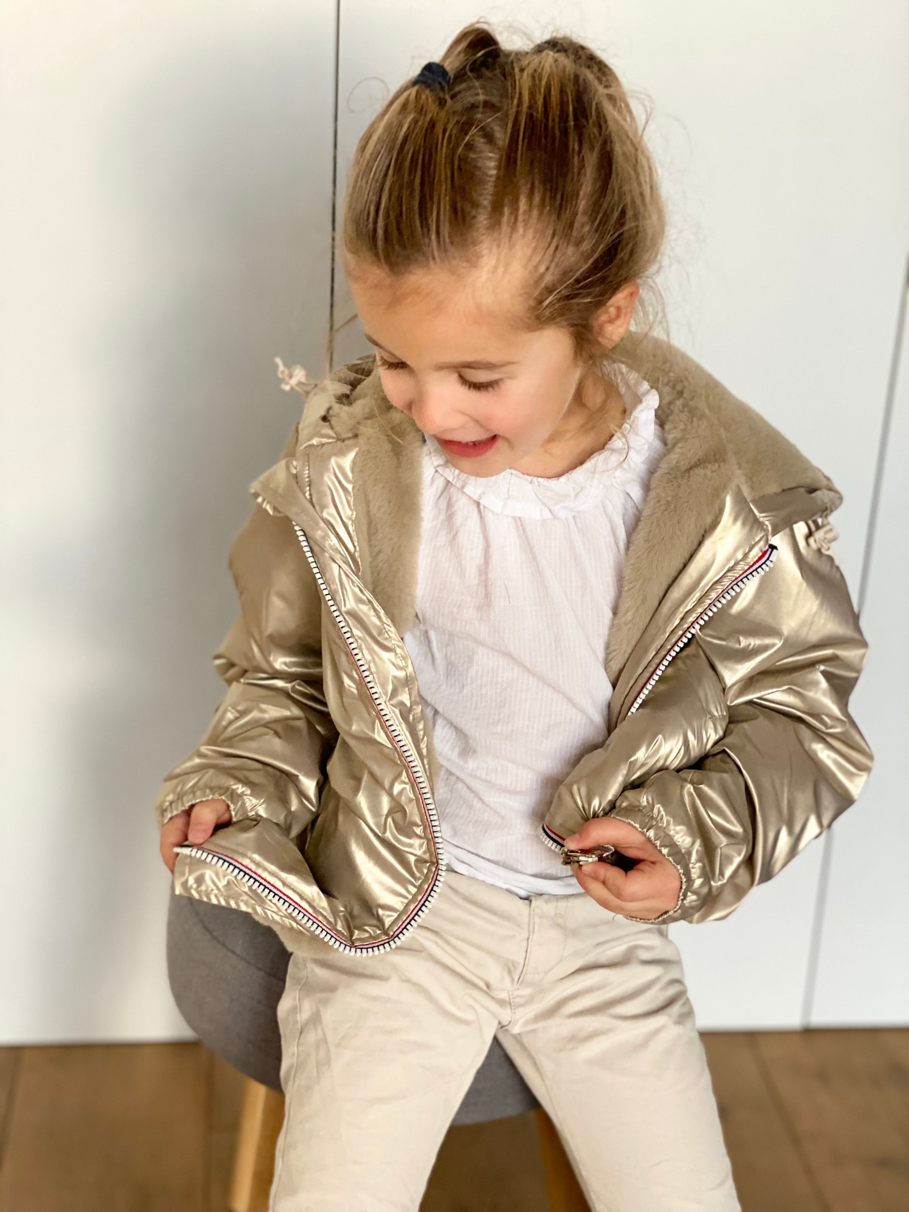LAURA JO - Parka Imperméable mixte LOUIS.E KIDS fourré - Doré