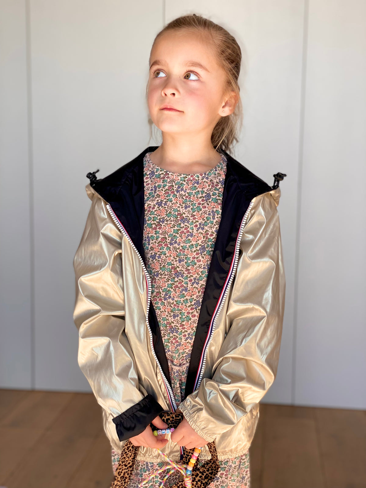 LAURA JO - Imperméable réversible léger GARANCE KIDS enfant (mixte) - Noir / Doré (DÉSTOCKAGE sur Taille 6 ans)