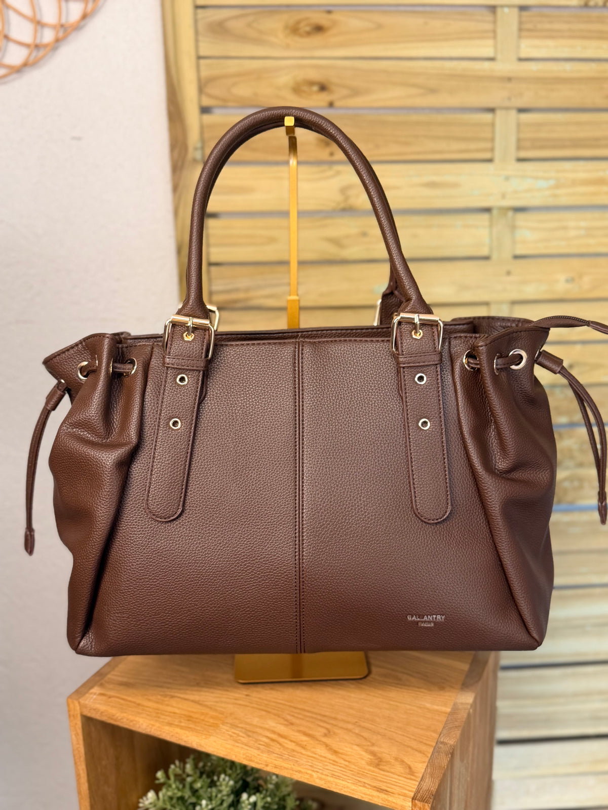 Sac cabas XL simili cuir CLÉA Chocolat