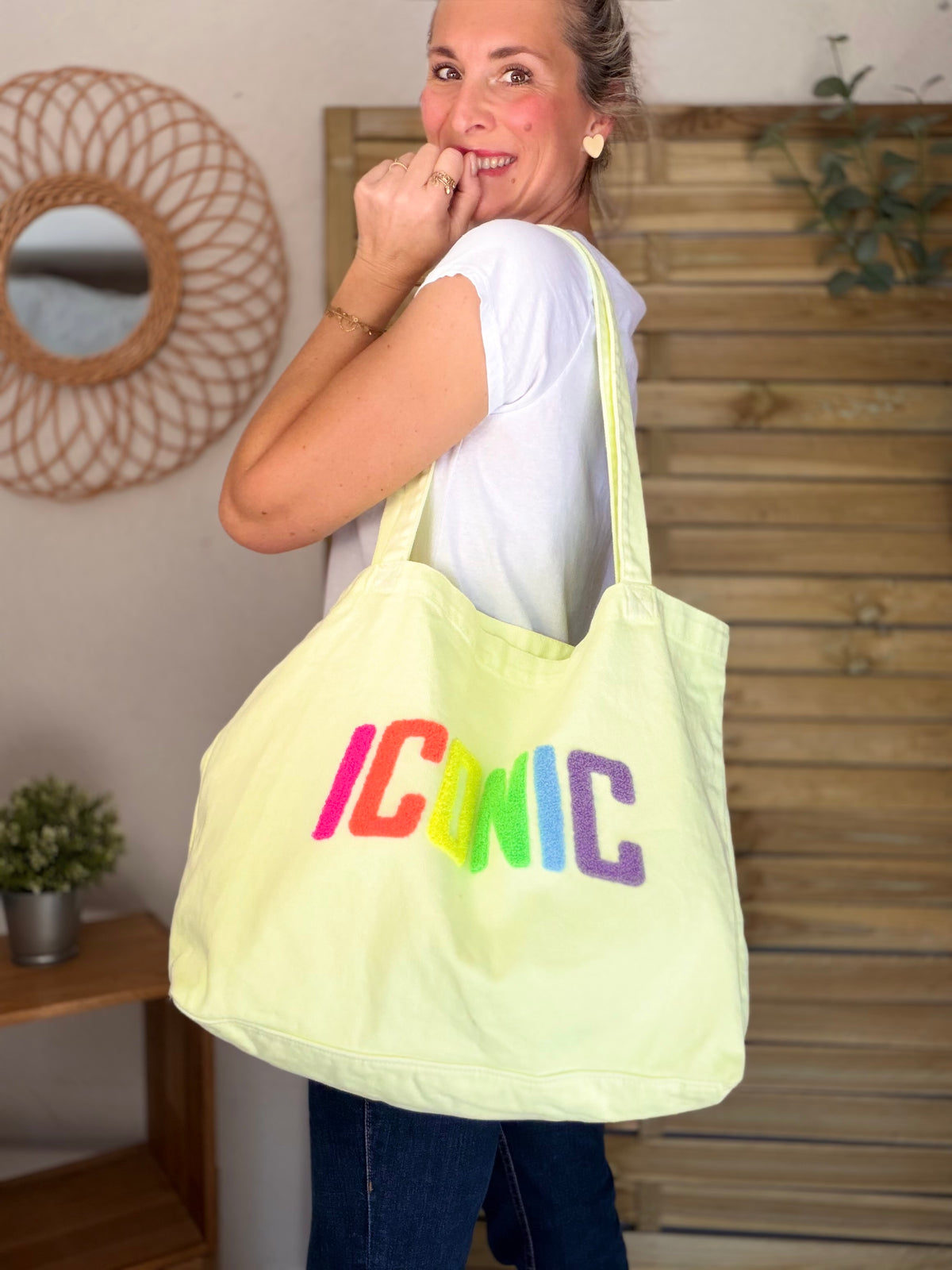 Grand cabas Tote bag ICONIC Jaune VANINA - FIN DE SÉRIE