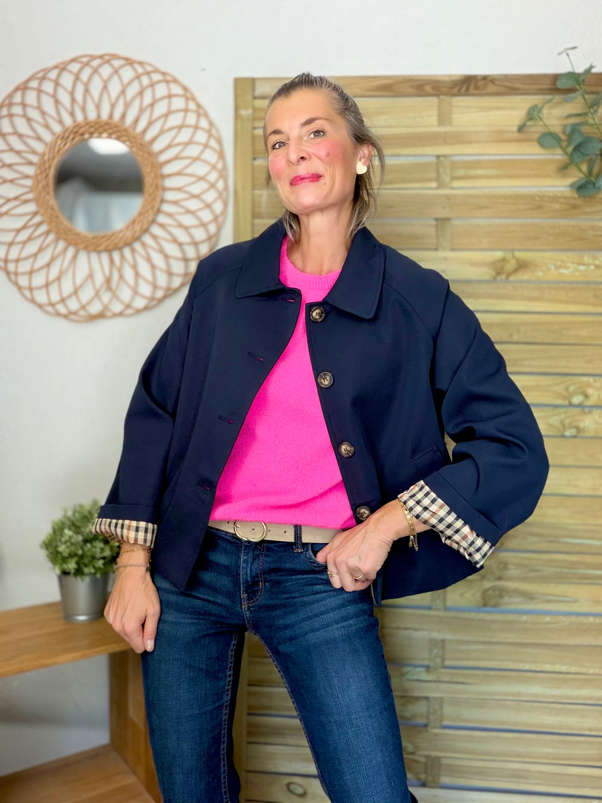 Pull laine et alpaga PEGGY - Rose flashy