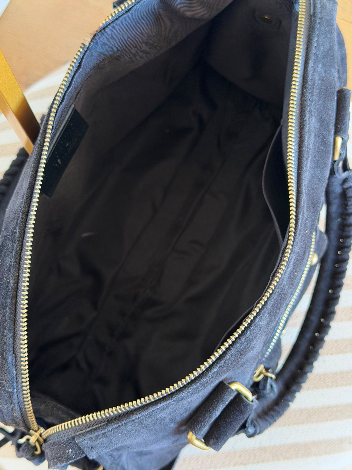 Sac cabas XL en cuir daim • HUNTER Noir