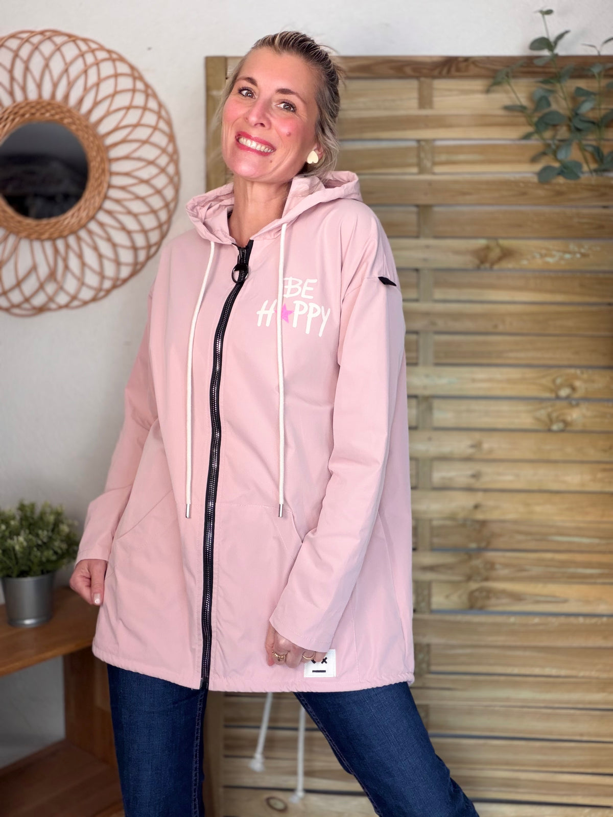 Veste Coupe vent long LESLIE - Rose clair - FIN DE SÉRIE